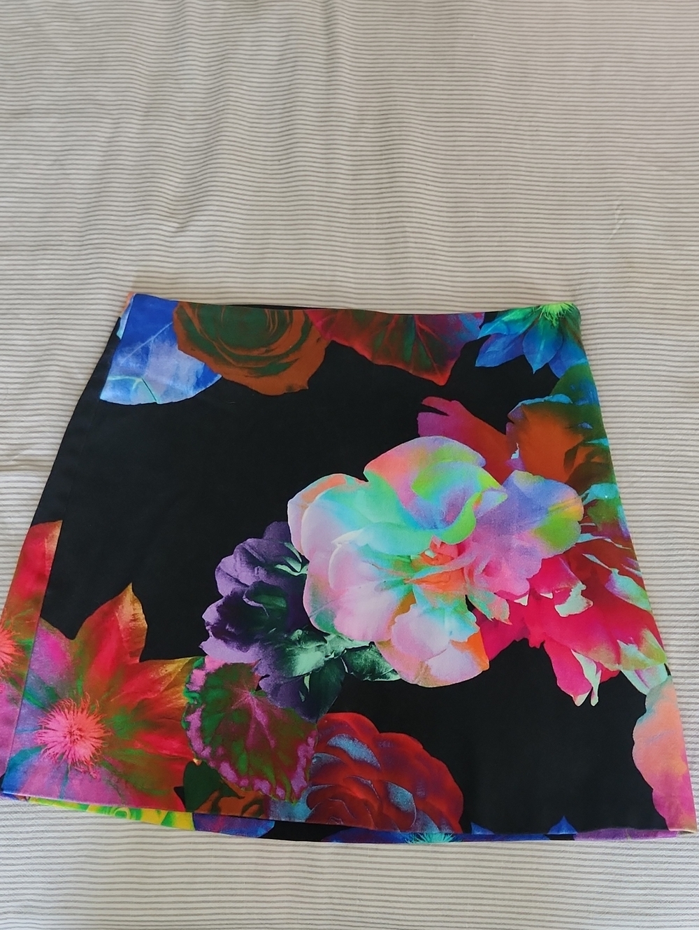 Desigual Floral Neon Print Skirt - Black Multi